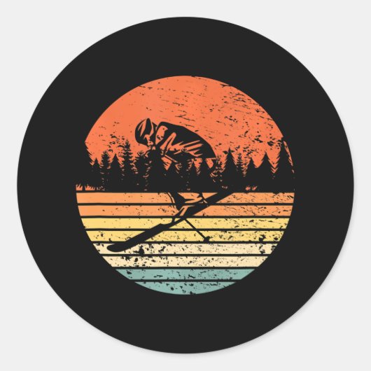 FreeSkiing Skier Skiing Runder Aufkleber (Vorderseite)