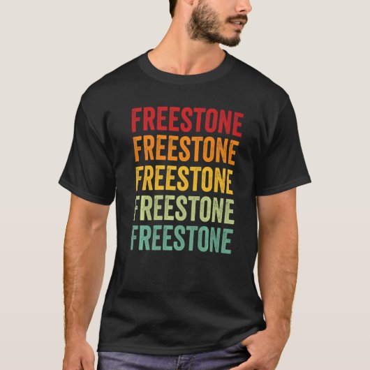 Freestone County Texas Rainbow Text T-Shirt (Vorderseite)