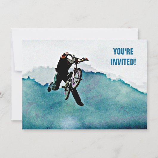 Freestyle BMX Radsport Stunt Einladung (Vorderseite)