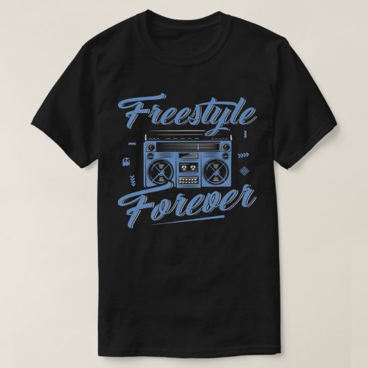 Freestyle Forever Music Boom Box Radio Liebe Music T-Shirt (Design vorne)