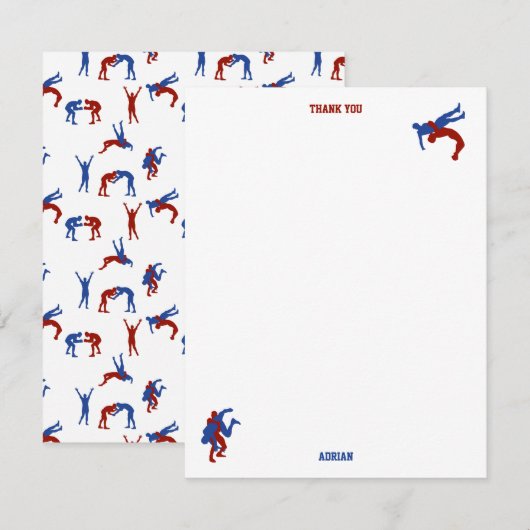 Freestyle Greco Roman Wrestling Individuelle Name Dankeskarte (Vorne/Hinten)