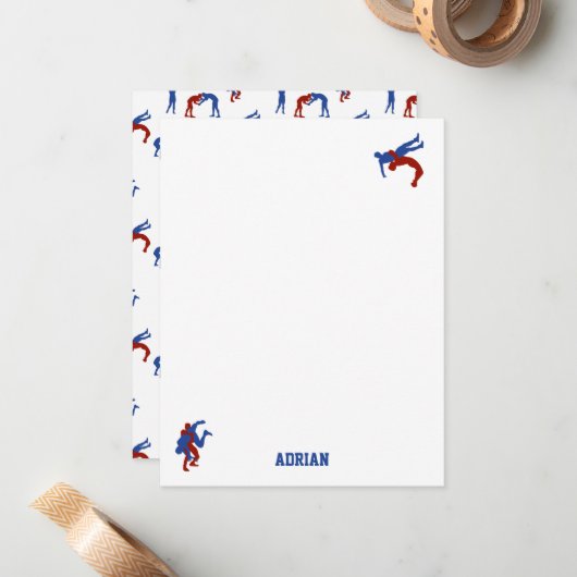 Freestyle Greco Roman Wrestling Individuelle Name Mitteilungskarte (Vorderseite/Rückseite Beispiel)