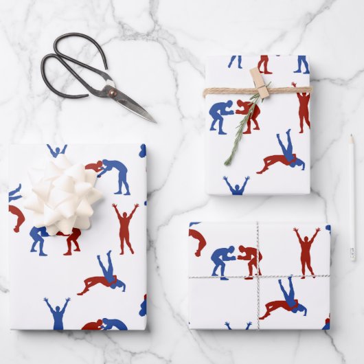 Freestyle Greco Roman Wrestling Pattern Geschenkpapier Set (Vorderseite)