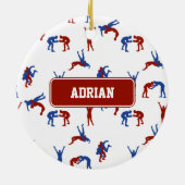 Freestyle Greco Roman Wrestling Pattern Keramik Ornament (Hinten)