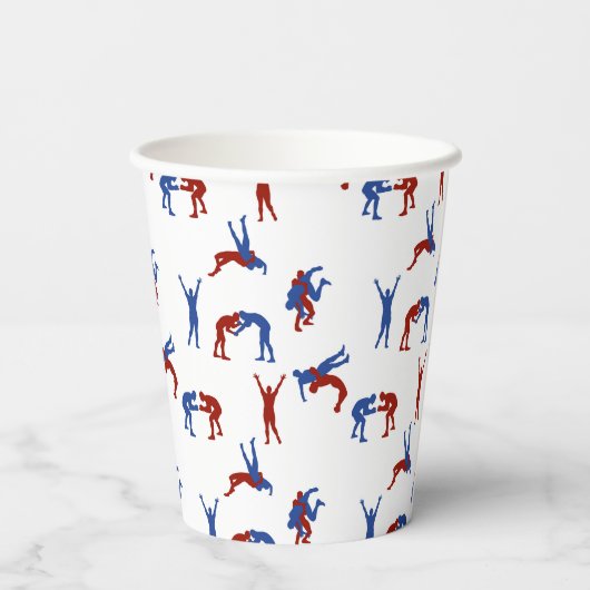 Freestyle Greco Roman Wrestling Pattern Pappbecher (Rückseite)