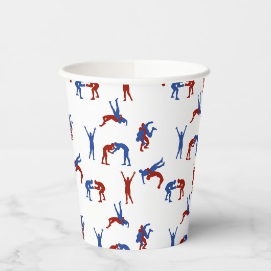 Freestyle Greco Roman Wrestling Pattern Pappbecher (Links)