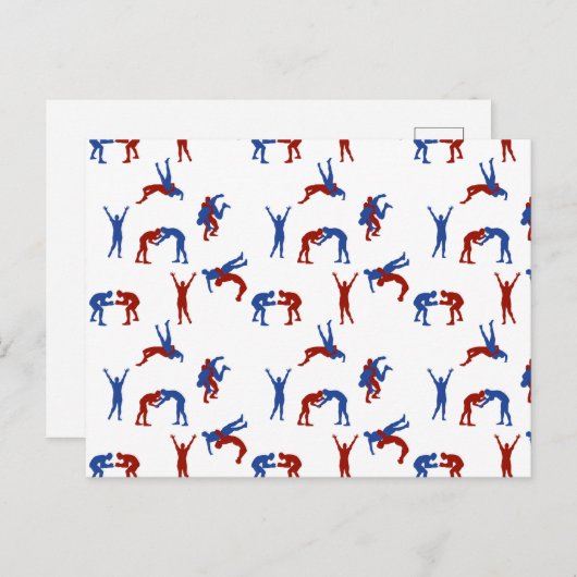 Freestyle Greco Roman Wrestling Pattern Postkarte (Vorne/Hinten)