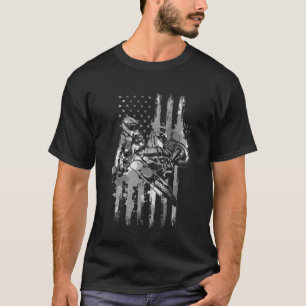 Freestyle Motocross Amerikanische Flagge I Motorra T-Shirt