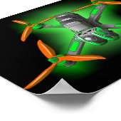 Freestyle-Rennfahrer-FPV-Drohnen Poster (Ecke)