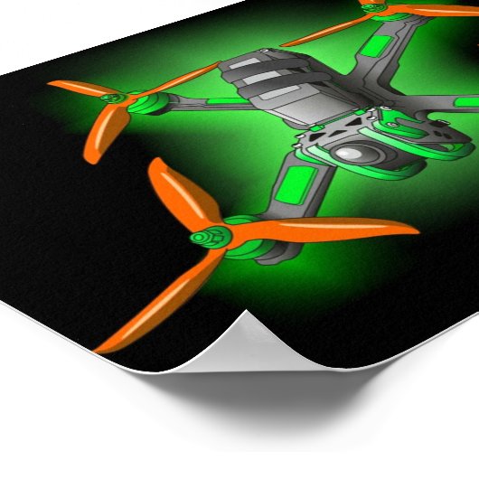 Freestyle-Rennfahrer-FPV-Drohnen Poster (Ecke)