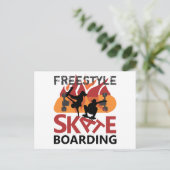 Freestyle Skateboarding Postkarte (Stehend Vorderseite)