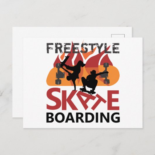 Freestyle Skateboarding Postkarte (Vorne/Hinten)