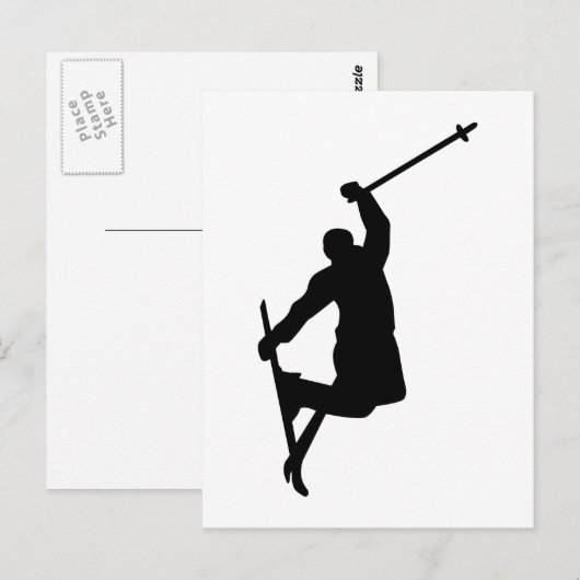 Freestyle-Ski Postkarte (Vorne/Hinten)