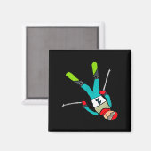 Freestyle-Skiing Magnet (Vorderseite/Rückseite)