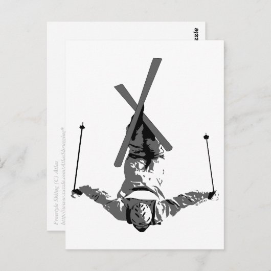 Freestyle Skiing Postkarte (Vorne/Hinten)