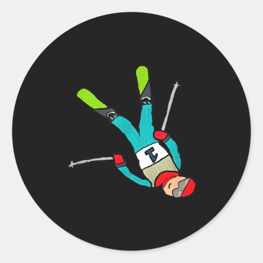Freestyle-Skiing  Runder Aufkleber (Vorderseite)