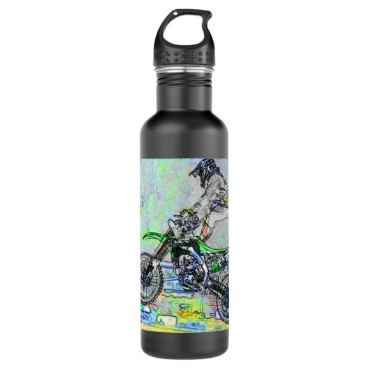 Freestyle Stuntman - Motocross Rider Edelstahlflasche (Vorderseite)