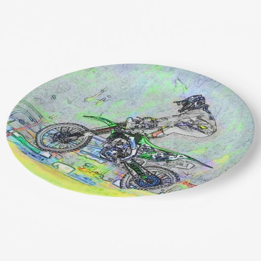 Freestyle Stuntman - Motocross Rider Pappteller (Schrägansicht)