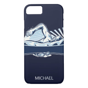 Freestyle Swimmer Personalisierter Name Sport Case-Mate iPhone Hülle