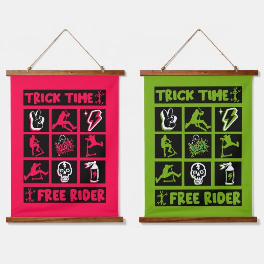 Freestyle Trick Scooter Wandteppich Mit Holzrahmen (Doppelt)