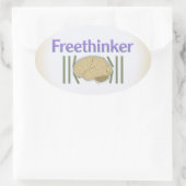 Freethinker (mit dem Gehirn brechend frei) Sticker (Tasche)