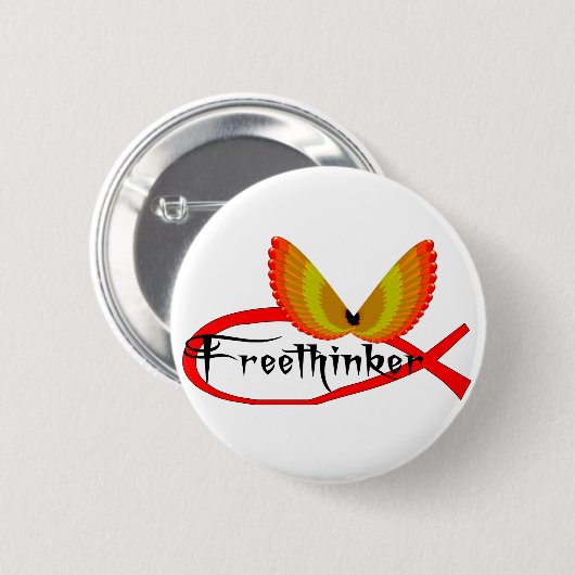 Freethinking-Fisch-Symbol Button (Vorne & Hinten)
