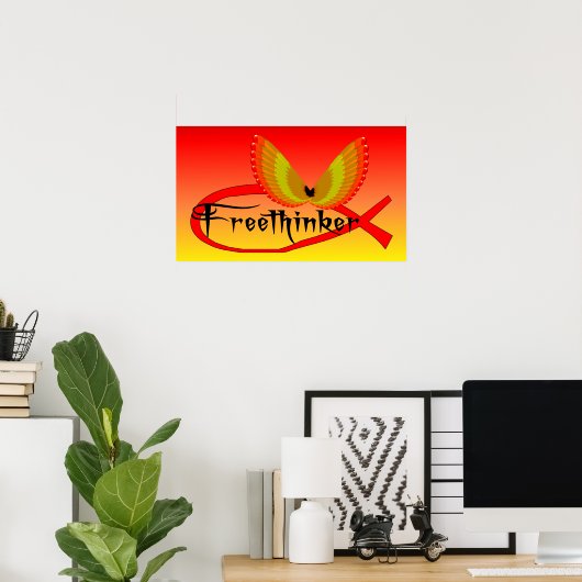 Freethinking Fish Symbol Poster (Heimbüro)