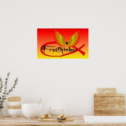 Freethinking Fish Symbol Poster (Küche)