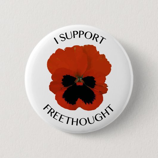Freethought Viola-Blumen-Knopf Button (Vorderseite)