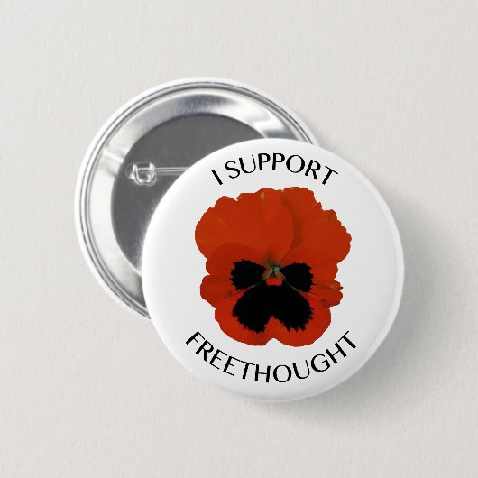 Freethought Viola-Blumen-Knopf Button (Vorne & Hinten)