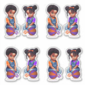 Freethrows Bows Lila Orange Basketball Boy Girl Aufkleber (Vorderseite)