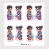 Freethrows Bows Lila Orange Basketball Boy Girl Aufkleber (Blatt)