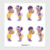 Freethrows oder Bows Lila Gold Basketball Boy Girl Aufkleber (Blatt)