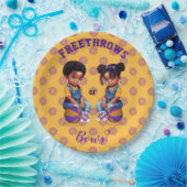 Freethrows oder Bows Lila Gold Basketball Boy Girl Pappteller (Party)