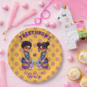 Freethrows oder Bows Lila Gold Basketball Boy Girl Pappteller (Party)