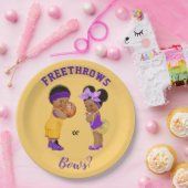 Freethrows oder Bows Lila Gold Basketball Boy Girl Pappteller (Party)