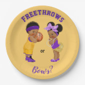 Freethrows oder Bows Lila Gold Basketball Boy Girl Pappteller (Vorderseite)
