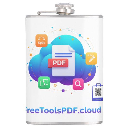 FreeToolsPDF – Digitale Power auf deinem Shirt! Flachmann (Vorderseite)