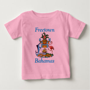 Freetown, Bahamas mit Wappen (Eleuthera) Baby T-shirt