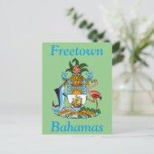 Freetown, Bahamas mit Wappen (Eleuthera) Postkarte (Stehend Vorderseite)