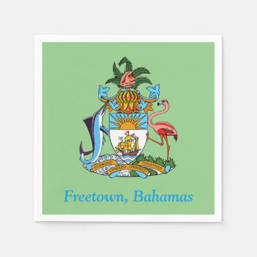 Freetown, Bahamas mit Wappen (Eleuthera) Serviette (Vorderseite)