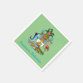 Freetown, Bahamas mit Wappen (Eleuthera) Serviette (Ecke)