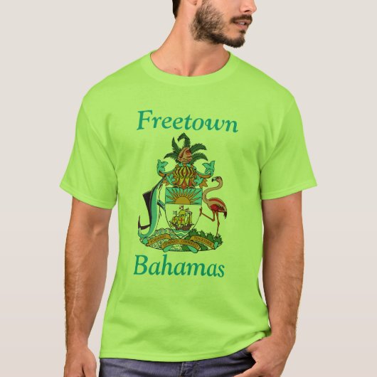 Freetown, Bahamas mit Wappen (Eleuthera) T-Shirt (Vorderseite)