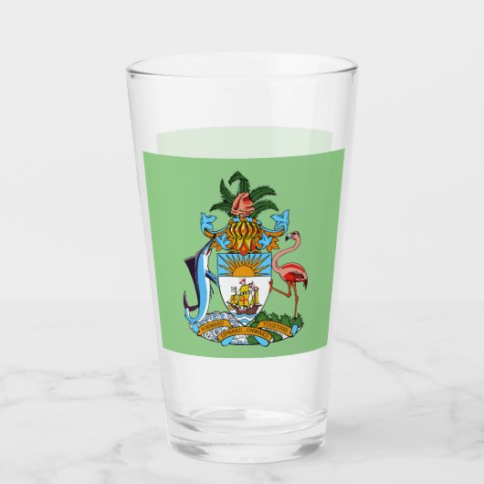Freetown, Bahamas Schiff mit Flamingo (Eleuthera) Glas (Vorderseite)