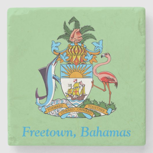 Freetown, Bahamas Ship & Flamingo (Eleuthera) Steinuntersetzer (Vorderseite)