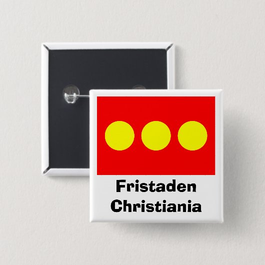 Freetown Christiania Flag Button (Vorne & Hinten)