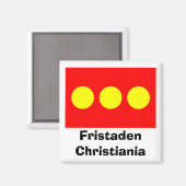 Freetown Christiania Flag Magnet (Vorderseite/Rückseite)