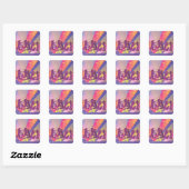 FreeVector-Club-Graphics.ai Menschen tanzen spring Quadratischer Aufkleber (Blatt)