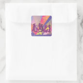 FreeVector-Club-Graphics.ai Menschen tanzen spring Quadratischer Aufkleber (Tasche)