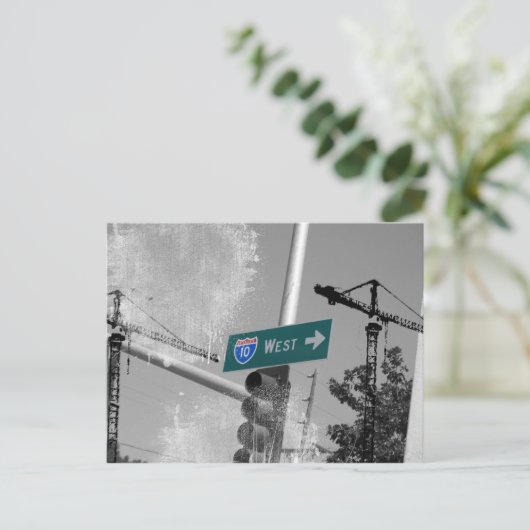 Freeway 10 West-Zeichen Postkarte (Stehend Vorderseite)